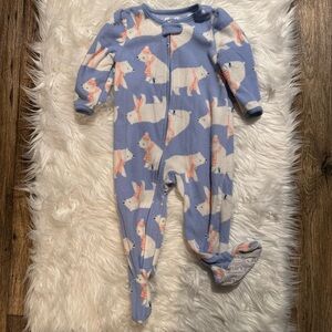 Carter’s Baby Girl Polar Bear Zip Up Fleece Footie Pajamas size 18 months